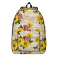 thumbnail image 1 of Sunflower and Hydrangea Cream Pattern Backpack for School, Cute School Bag with Adjustable Shoulder Straps and Padded Back, 15.7"x11.8"x5.5", 1 of 5