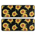 thumbnail image 1 of Sunflower and Leaf Black Pattern Anti Fatigue Kitchen Rugs Set Of 2, Non Slip Washable Decorative Floor Mats for Sink Laundry and Home Use, 17"x47", 1 of 5