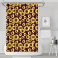 thumbnail image 1 of Sunflower and Leaf Red Pattern Modern Waterproof Shower Curtain Set with 12 Hooks, Washable Decorative Bathroom Shower Curtain, 1 of 6