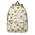 thumbnail image 1 of Sunflower and Leaf White Pattern Backpack for School, Cute School Bag with Adjustable Shoulder Straps and Padded Back, 15.7"x11.8"x5.5", 1 of 5