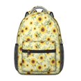 thumbnail image 1 of Sunflower and Leaf Yellow Pattern Backpack for School, Cute School Bag with Adjustable Shoulder Straps and Padded Back, 15.3"x11"x6.7", 1 of 4