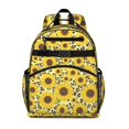 thumbnail image 1 of Sunflower and Leopard Yellow Pattern Cute School Backpack Bag for School with Padded Back and Adjustable Shoulder Straps 15.25"x11.5"x5.25", 1 of 5