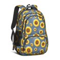 thumbnail image 1 of Sunflower and Outline Blue Pattern Cute School Backpack Bag with Padded Back and Adjustable Shoulder Straps 16.9 X 12.6 X 5.9 Inches, 1 of 5