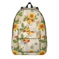 thumbnail image 1 of Sunflower and Postcard Cream Pattern Backpack for School, Cute School Bag with Adjustable Shoulder Straps and Padded Back, 15.7"x11.8"x5.5", 1 of 5