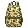 thumbnail image 1 of Sunflower and Seed Cream Pattern 17" Waterproof Oxford School Backpacks for Teens, S-Shape Padded Straps, for School, Travel, Hiking, Camping, 1 of 5