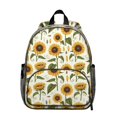 thumbnail image 1 of Sunflower and Seed Cream Pattern Backpack for School, Cute School Bag with Adjustable Shoulder Straps and Padded Back, 13.8"x11.4"x6", 1 of 5