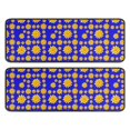 thumbnail image 1 of Sunflower and Sun Blue Pattern Anti Fatigue Kitchen Rugs Set Of 2, Non Slip Washable Decorative Floor Mats for Sink Laundry and Home Use, 17"x47", 1 of 5