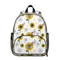 thumbnail image 1 of Sunflower and Text White Pattern Backpack for School, Cute School Bag with Adjustable Shoulder Straps and Padded Back, 13.8"x11.4"x6", 1 of 5