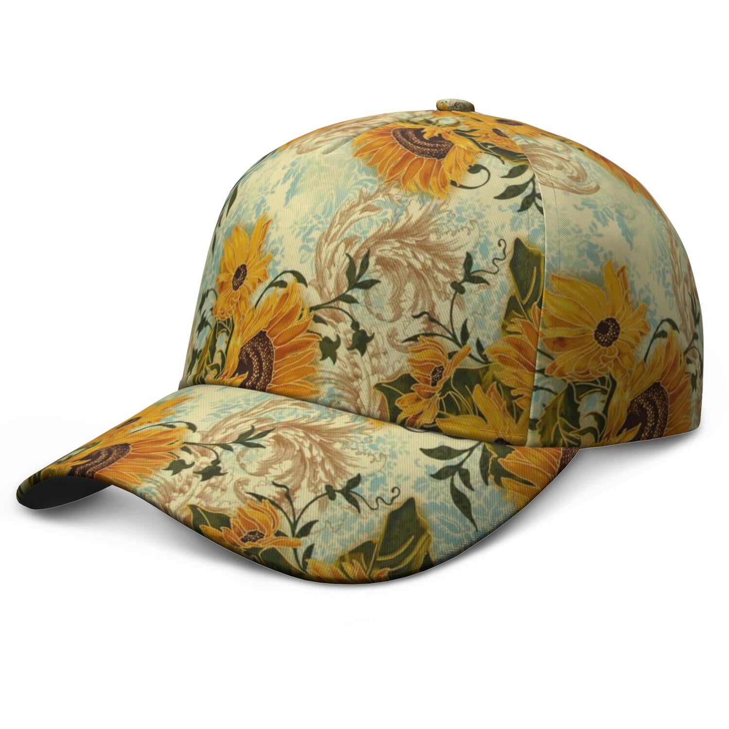 Sunflower and Truck Design Baseball Cap – Vintage Rustic Dad Hat with ...
