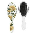 thumbnail image 1 of Sunflower and Truck Design Hair Brush, Boho Vintage Style Detangling Paddle Brush with Rustic Yellow Bloom Pattern, 1 of 8