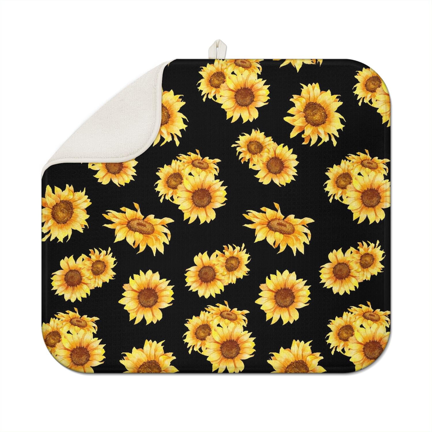wash dry Wildflowers deurmat, polyamide, oranje, 50x75 cm