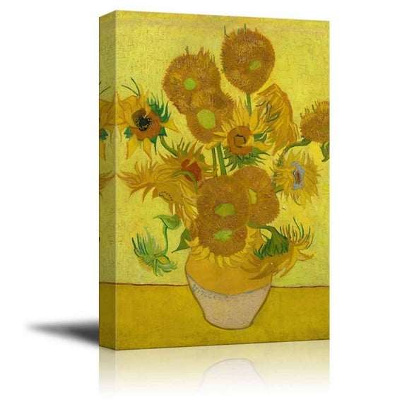 Sunflower by Van Gogh Giclee Canvas Prints Wrapped Gallery Wall Art | Stretched and Framed Ready to Hang - 12" x 18"