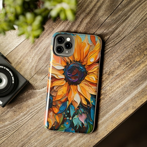 Sunflower iPhone Case: Rustic Autumn Decor, Cottagecore Floral Print, iPhone 14, iPhone 13, iPhone 12, & iPhone series, Fall, Country Chic