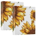 thumbnail image 1 of Sunflower in White 3 Ring Binders 1.5 inch Hardcover File Folders with Interior Pockets A4 Size Organizer for School Office Hospital, 1 of 8