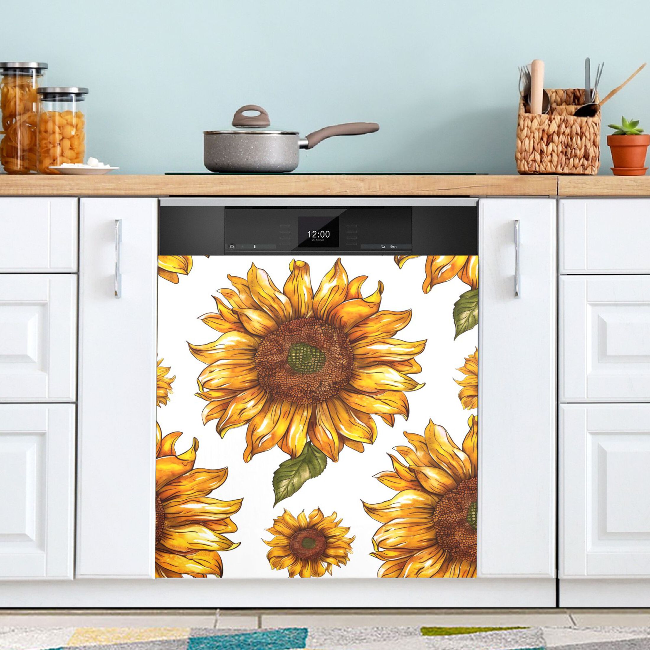 Dishwasher Magnet Cover Decal - 23x26 Inch Decorative Magnetic Sticker For Kitchen Appliances