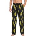 thumbnail image 1 of Sunflower on Black Background Men's Pajama Pants Lightweight Sleepwear Bottom Lounge Pants, 1 of 6