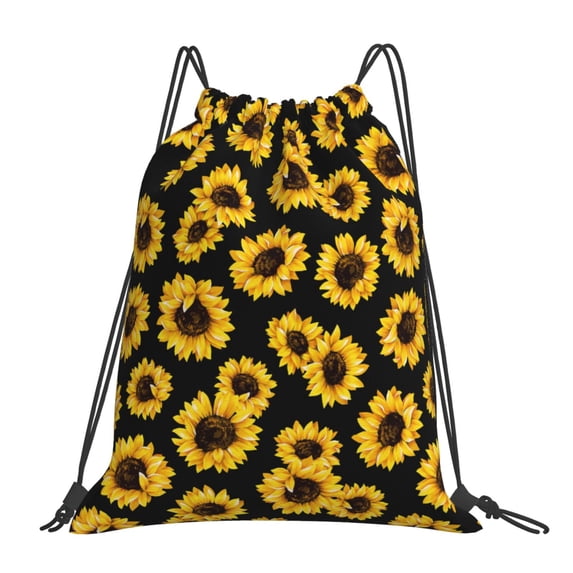 Sunflower pattern Drawstring Backpack Sackpack String Bag Cinch Waterproof Bags for Gym Sports Yoga Travel Beach Swimming shopping