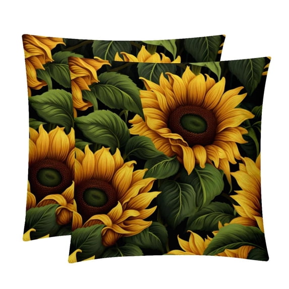 Sunflower seamless printing Decorative Pillows Covers Set of 2 - Unique Patterns, 16x16, 18x18, 20x20 Inches - Throw Pillow Covers for Home Decor, Bedroom, Living Room for Various Occasions