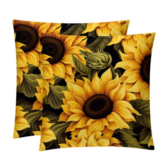 Sunflower seamless printing Elegant Velvet Throw Pillow Covers Set of 2 for Bed and Throw Pillows - 16x16, 18x18, 20x20 Inches with Unique Patterns for Home Decor and More