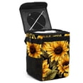 thumbnail image 1 of Sunflower seamless printing Foldable Car Trash Can with Lid, Leak-Proof Hanging Storage Bag - Car Trash Bin, Mini Trash Can, 1 of 6