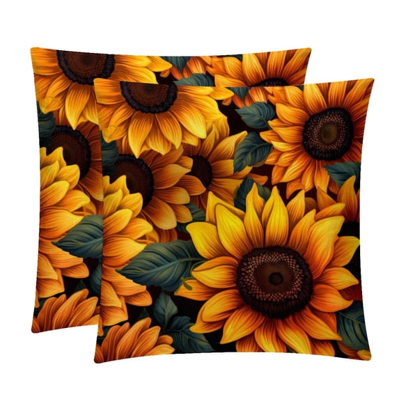 Sunflower seamless printing Inserts Set of 2 - 16x16, 18x18, 20x20 Inches - Unique Patterns for Pillows Covers, Bed Pillow, Throw Pillows - Great for All Occasions