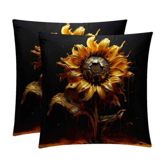 Sunflower seamless printing Velvet Throw Pillow Covers Set of 2 with Unique Patterns for Bed and Sofa, Available in 16x16, 18x18, and 20x20 Inches for Various Occasions