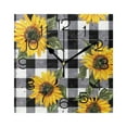 thumbnail image 1 of Sunflower with Black White Plaid Wall Clock 7.78" Non-Ticking Silent Battery Operated for Home Bedroom Office Kitchen Living Room, 1 of 10