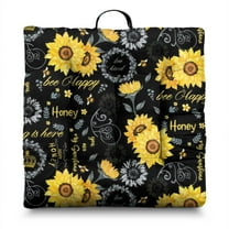 Sunflower with Inspirational Quote Floor Pillow - Thick Zabuton for Minimalist Home Decor