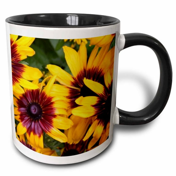 3drose, Sunflowers, 11oz Two-tone Black Mug