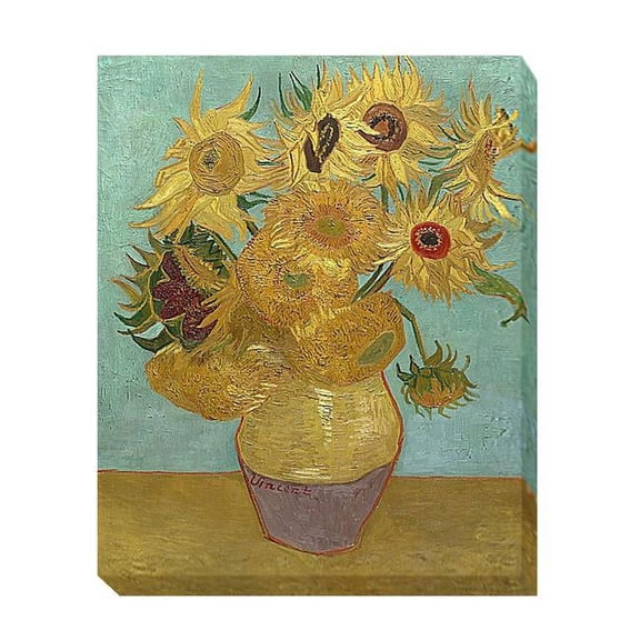 Sunflowers, 1889 by Vincent Van Gogh Premium Gallery-Wrapped Canvas Giclee Art - Ready-to-Hang, 16 x 20 x 1.5 in.