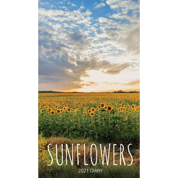 Sunflowers 2021 Diary: Slim Pocket Calendar, Week to View, Monthly Planner, Date Book Notepad with Holidays Contacts Pas, (Paperback)
