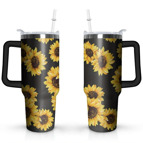 Sunflowers 40 OZ Tumbler Cup with Lid and Straw Gifts for Mom Friend Sister Grandma