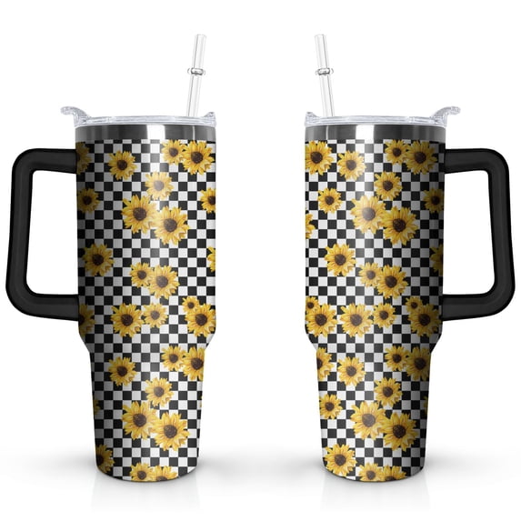 Sunflowers 40 OZ Tumbler Cup with Lid and Straw Gifts for Mom Friend Sister Grandma
