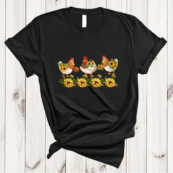 Sunflowers And Three Chickens Cute Funny Chicken Gardener Farm Farmers Shirt,Mug