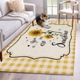 thumbnail image 1 of Sunflowers Area Rug 4'x6', Yellow Floral Botanical Checkered Rustic Washable Non-Slip Rugs, Low Pile Large Carpet for Living Room Bedroom Dining Room Kitchen Office Indoor Mat, 1 of 9
