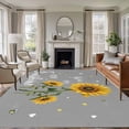 thumbnail image 1 of Sunflowers Area Rug 6x9 Washable Rug Non Slip Spring Summer Bees Yellow Floral Grey Large Area Rug Soft Stainresistant Indoor Floor Carpet for Living Room Bedroom Home Office Dining Room Nursery, 1 of 8