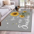 thumbnail image 1 of Sunflowers Area Rugs 2.7'x5', Washable Small Throw Rugs for Kitchen Bedroom, Spring Summer Bees Yellow Floral Grey Indoor Outdoor Rug Non-Slip Low Pile Carpet Runner Reversible Floor Mats, 1 of 8