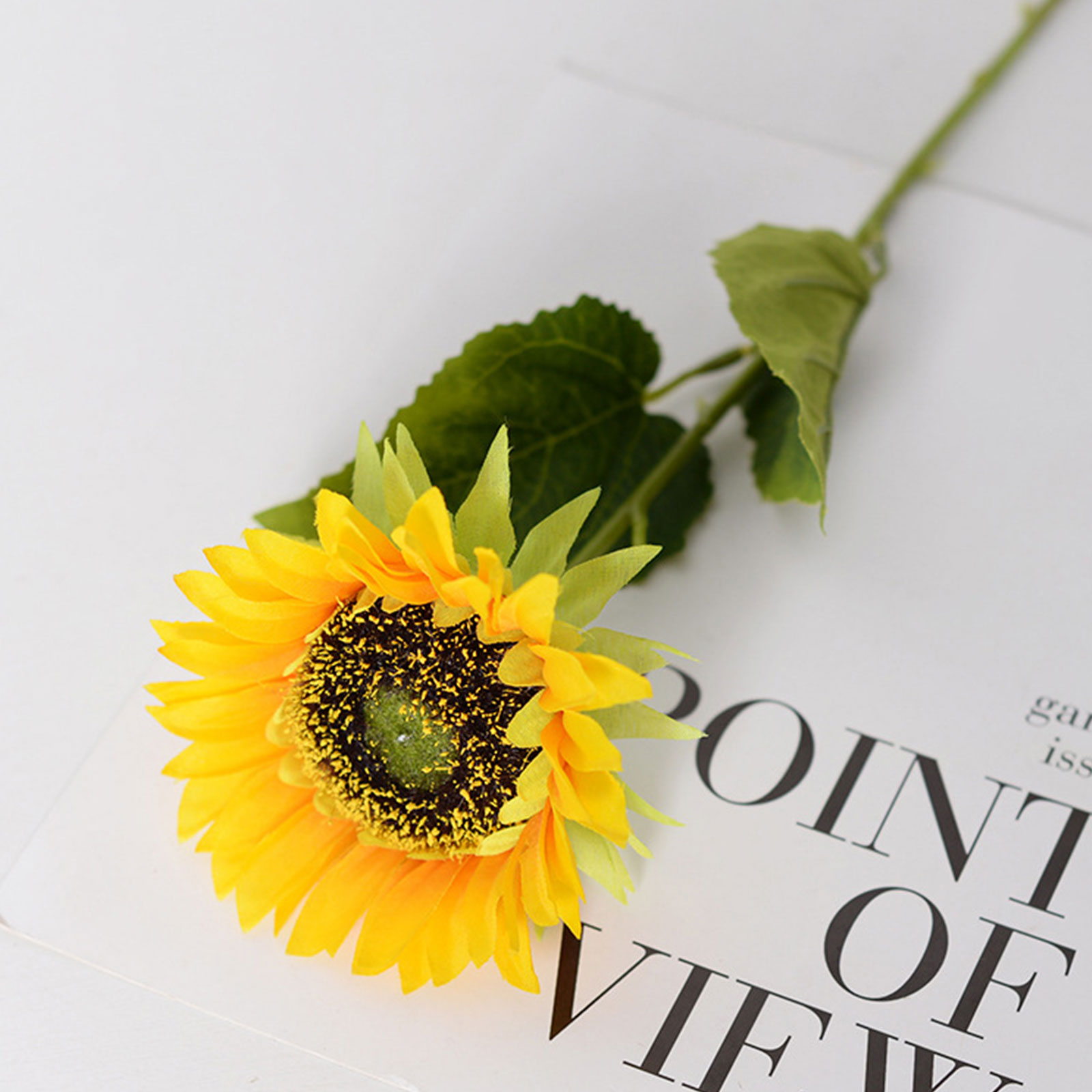 Sunflowers Artificial Flowers,5Pcs Realistic Fake Silk Sunflowers with ...