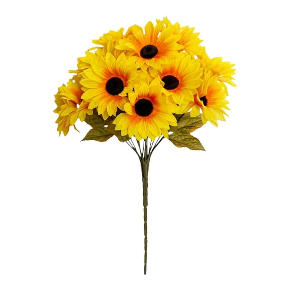 Sunflowers Artificial Flowers, Faux Fall Sunflower for Vase Thanksgiving Porch Garden Indoor Outside Decor Yellow