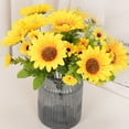 thumbnail image 1 of Sunflowers Artificial Flowers for Outdoors Realistic Fake Sunflowers Bouquet Faux Flower Stem for Table Centerpieces Sunflower Decorations Fall Decorations for Home Sunflower Gifts for Women A, 1 of 5