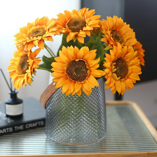 Sunflowers Artificial Flowers with Long Stem Fake Sunflowers Bulk Fall