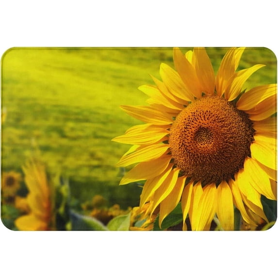 Sunflowers Bath Rugs Mats Beautiful Flower Print Door Mat Outdoor Doormat Non Slip Absorbent Bathroom Floor Mat Carpet for Home Kitchen Entrance 16x24 Inch