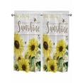 thumbnail image 1 of Sunflowers Bathroom Window Curtain, Country Spring Botanical Flowers Bee Wooden Light Filtering Coffee Kitchen Curtains, Bedroom Living Room Curtains 2 Panel 84"x63", 1 of 6