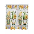 thumbnail image 1 of Sunflowers Bathroom Window Curtain, Spring Flowers Gnomes Hydrangea Daisy Wood Light Filtering Coffee Kitchen Curtains, Bedroom Living Room Curtains 2 Panel 84"x63", 1 of 6