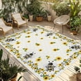 thumbnail image 1 of Sunflowers Bee Outdoor Rug for Patio/Deck/Porch, Non-Slip Large Area Rug 5 x 7 Ft, Summer Watercolor Farmhouse Country Floral Indoor Outdoor Rugs Washable Area Rugs, Camping Rug Carpet Runner, 1 of 8