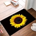 thumbnail image 1 of Sunflowers on Black Background Indoor Doormat Front Door Mats, Water Absorbent Non Slip Entrance Rugs, 3D Print Floor Bath Rug for Bedroom Bathroom Living Room - 16" x 24", 1 of 5