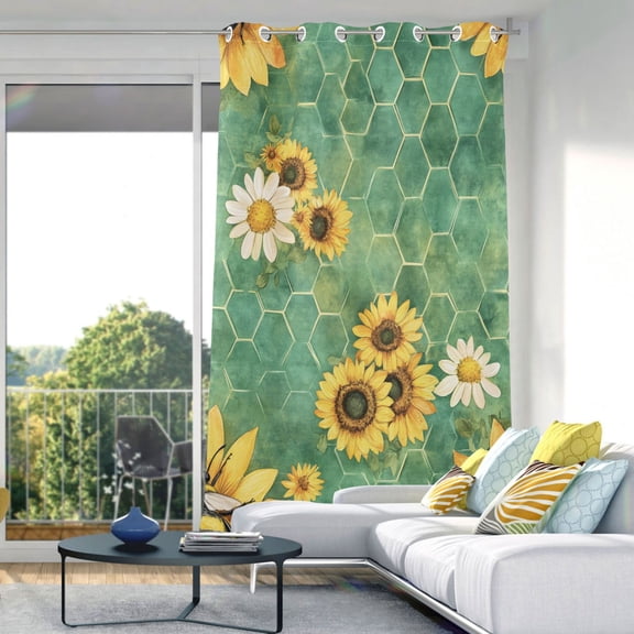 Sunflowers Blackout Curtains 84"x42" Thermal Insulated Curtain 1 Panel