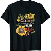TKY Sunflowers Blessed Girl Women'S Southern Christian T-Shirt Black Small