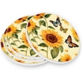 thumbnail image 1 of Sunflowers Butterfly Coasters Absorbent Moisture Non-Slip Drink Coaster Ceramic Stone with Cork Base Desktop Protection, 4PCS, 1 of 6
