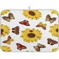 thumbnail image 1 of Sunflowers & Butterfly Kitchen Dish Drying Mat, 16'' x 18'' Super Absorbent Dish Drying Mat for Kitchen, Sink, Dining Table Home Decor, 1 of 7